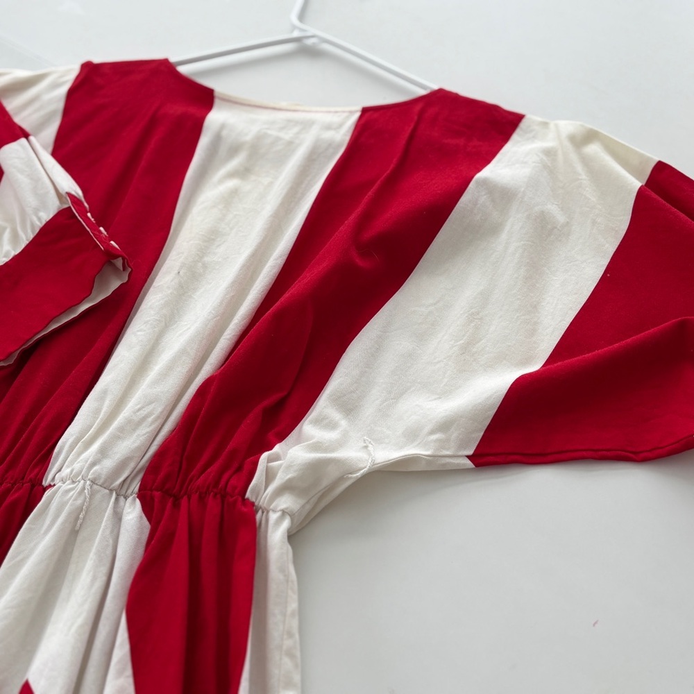 Vintage R&K original button down Red and White Striped Dress